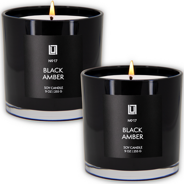 Black Amber | Luxury Scented Candle | 2Pack - 9 Oz. Jar