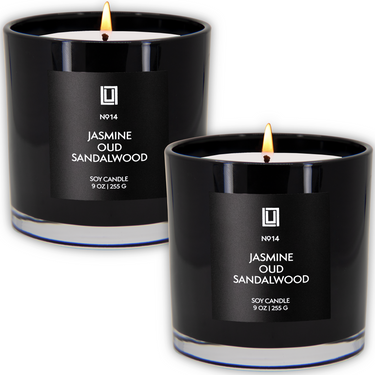 Jasmine, Oud & Sandalwood | Luxury Scented Candle | 2Pack - 9 Oz. Jar