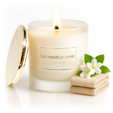 Cashmere Jasmine | 9 Oz. Frosted Jar Candle w/ Gold Lid