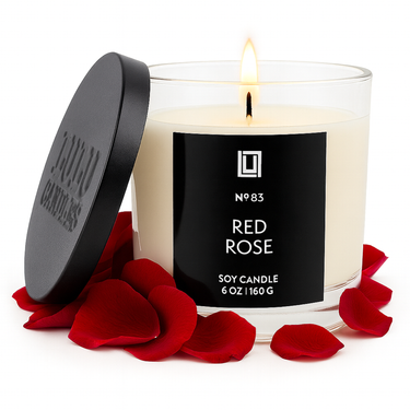 Red Roses | Luxury Scented Candle | 6 Oz. with Black Lid