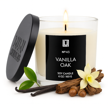 Vanilla Oak | Luxury Scented Candle | 6 Oz. with Black Lid