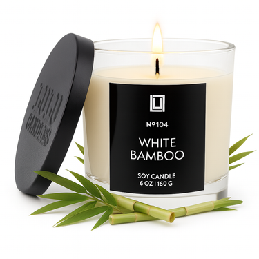 White Bamboo | Luxury Scented Candle | 6 Oz. with Black Lid