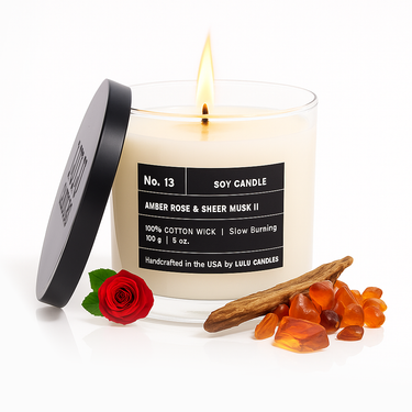 Amber, Rose & Sheer Musk | 6 Oz. with Black Lid