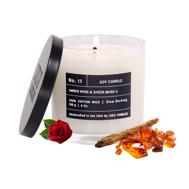 Amber, Rose & Sheer Musk | 6 Oz. with Black Lid