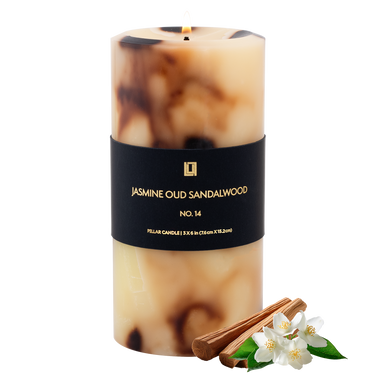 Jasmine, Oud & Sandalwood |  3 x 6 Pillar