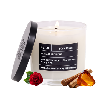 Paris at Midnight - Sandalwood, Rose & Amber | 6 Oz. with Black Lid