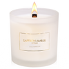 Saffron & Amber Intense | 9 Oz. Frosted Jar Candle w/ Gold Lid