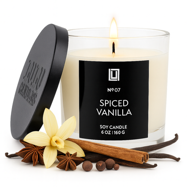 Spiced Vanilla | Luxury Scented Candle | 6 Oz. with Black Lid